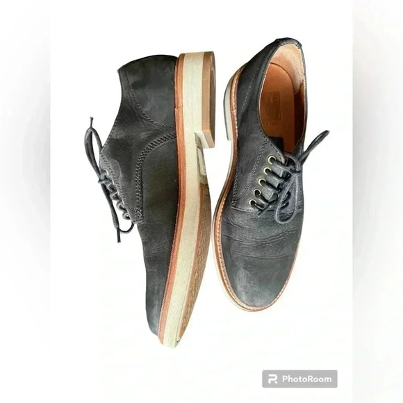 Frye Men’s Black  Leather Lace Up Oxford Flats
Shoes Size 7 - Picture 10 of 11